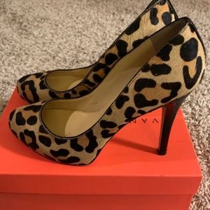 Ivanka Trump leopard calf hair pump